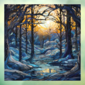 ステンドグラス冬の森 ウィンドウサイン (シート3)