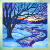 ステンドグラス冬の風景 ウィンドウサイン (シート3)