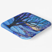 ステンドグラス冬の風景 ペーパープレート (傾斜あり)