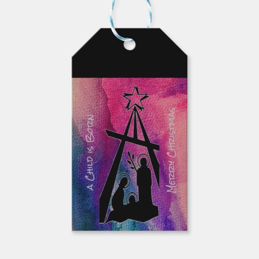 ステンドグラス出生ギフトラベル ギフトタグ (正面)