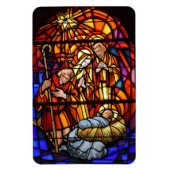 ステンドグラス出生クリスマスマグネット マグネット (縦)