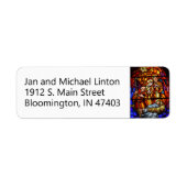 ステンドグラス出生クリスマス差出人住所 ラベル (正面)