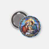 ステンドグラス出生クリスマス マグネット (正面/裏面)