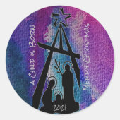 ステンドグラス出生シール ラウンドシール (正面)