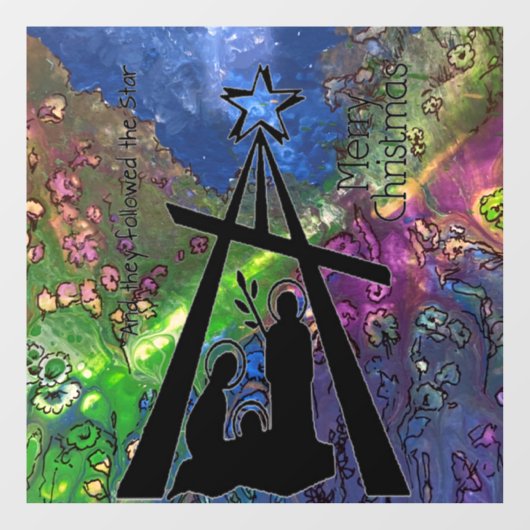 ステンドグラス出生シーンウィンドウが固着 ウィンドウサイン (シート)