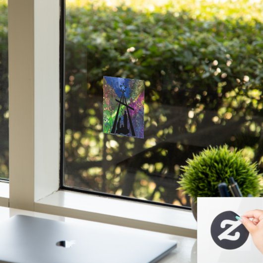 ステンドグラス出生シーンウィンドウが固着 ウィンドウサイン (オフィス)