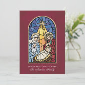 ステンドグラス出生シーンクリスマスカード シーズンカード (スタンド正面)