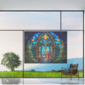 ステンドグラス出生シーンクリスマス教会アート ウィンドウサイン