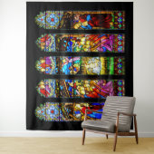 ステンドグラス出生シーンクリスマス タペストリー (インサイチュ)