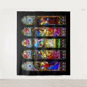 ステンドグラス出生シーンクリスマス タペストリー (正面)