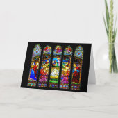 ステンドグラス出生シーンホリデーカード シーズンカード (正面)