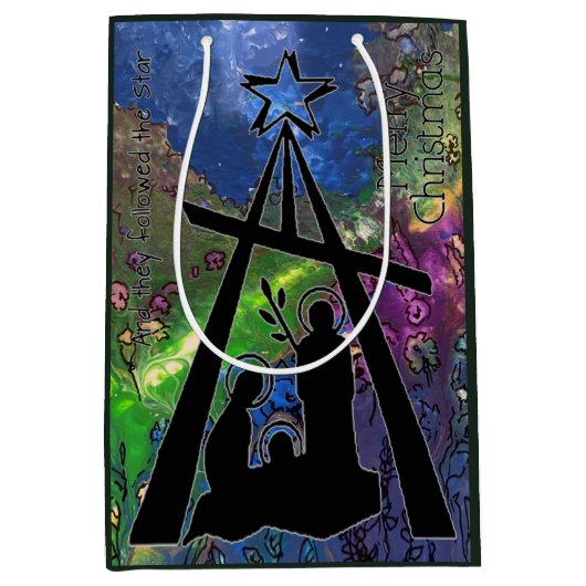 ステンドグラス出生シーン抱き枕 ミディアムペーパーバッグ (正面)