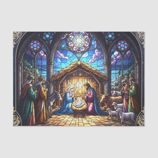ステンドグラス出生シーン2 薄葉紙 (正面)
