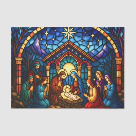 ステンドグラス出生シーン 薄葉紙 (正面)