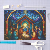 ステンドグラス出生シーン 薄葉紙 (クラフト)