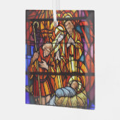 ステンドグラス出生画像ベビーイエス ガラスオーナメント (正面左)