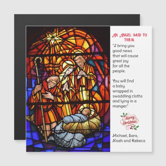 ステンドグラス出生磁気クリスマスカード (正面/裏面)