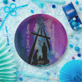 ステンドグラス出生紙プレート ペーパープレート (パーティー)