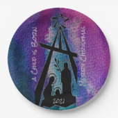 ステンドグラス出生紙プレート ペーパープレート (正面)