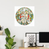 ステンドグラス出生絵画ズ ポスター (ホームオフィス)