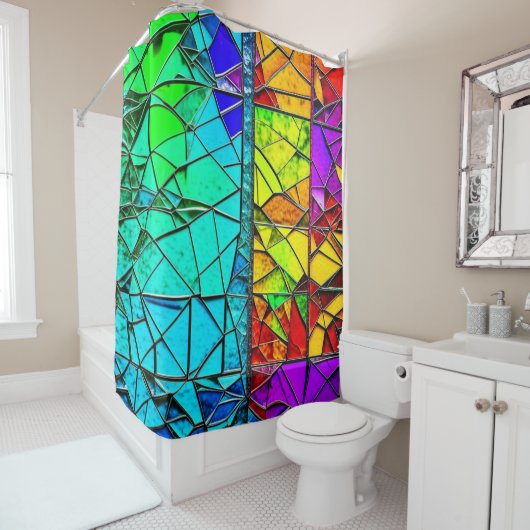 ステンドグラス割れ シャワーカーテン (インサイチュ)
