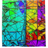 ステンドグラス割れ シャワーカーテン (正面)