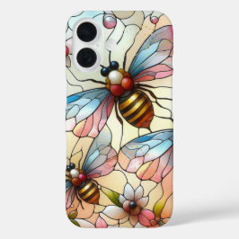 ステンドグラス効果のミツバチ iPhone 16ケース