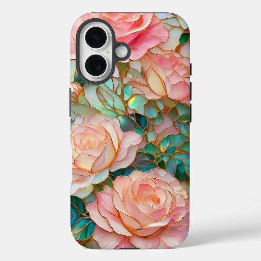 ステンドグラス効果バラステンドグラス風スマホケース Case-Mate iPhoneケース (裏面)