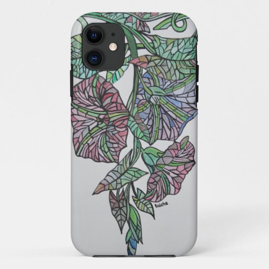 ステンドグラス効果モーニンググローリー9月誕生 Case-Mate iPhoneケース (裏面)