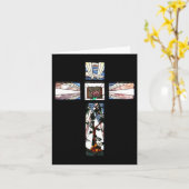 ステンドグラス十字ノートカード カード (黄色い花)