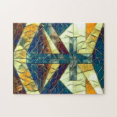 ステンドグラス十字窓 ジグソーパズル (横)