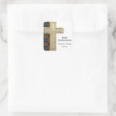 ステンドグラス十字 スクエアシール (バッグ)