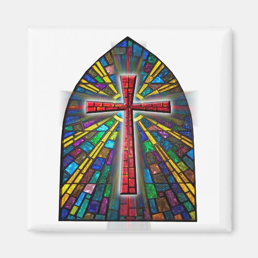 ステンドグラス十字 マグネット (正面)