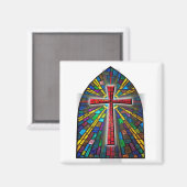 ステンドグラス十字 マグネット (正面/裏面)