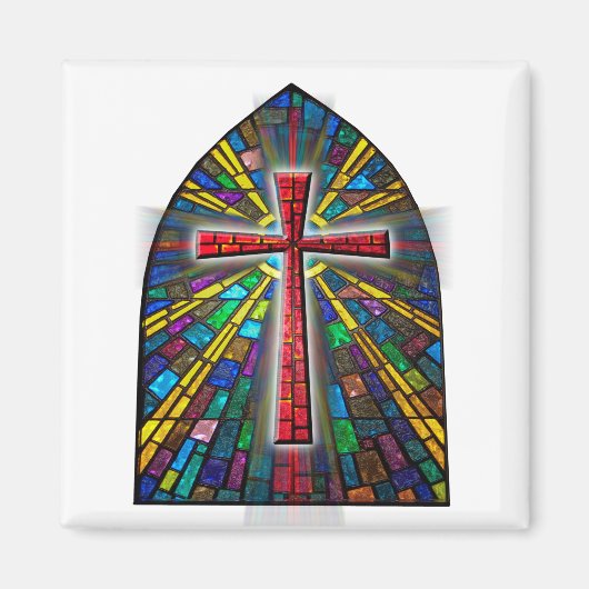 ステンドグラス十字 マグネット (正面)