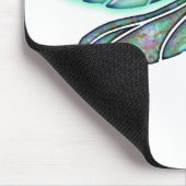 ステンドグラス及びアワビの貝のトンボ マウスパッド (コーナー)