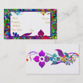 ステンドグラス及び花のボーダー 名刺 (正面/裏面)