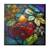 ステンドグラス品種の果実 タイル (正面)