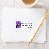 ステンドグラス型の背景の青に関する音楽ノート ラベル (インサイチュ)