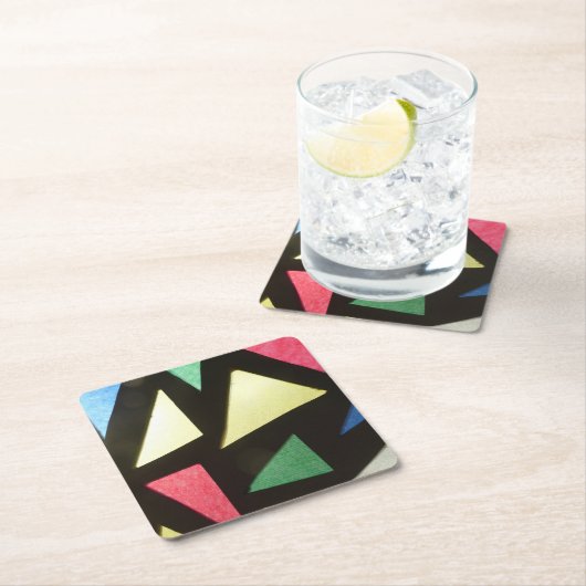 ステンドグラス型コースター スクエアペーパーコースター (インサイチュ)