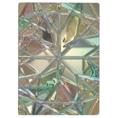 ステンドグラス外観抽象芸術ティール(緑がかった色)ピンク金ゴールド クリップボード (裏面)