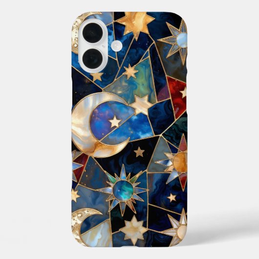 ステンドグラス天体iPhoneケース 月と星  Case-Mate iPhoneケース (裏面)