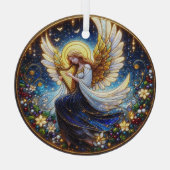 ステンドグラス天使とハープ ガラスオーナメント (裏面)