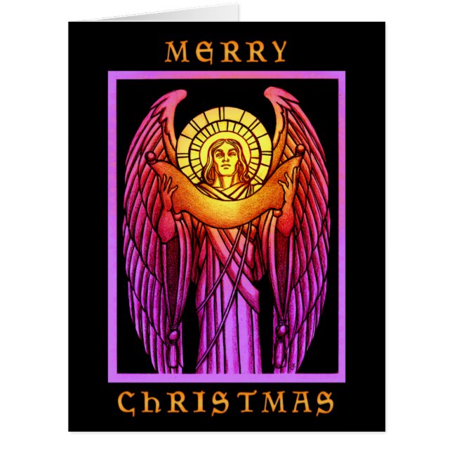 ステンドグラス天使オーバーサイズカード (正面)