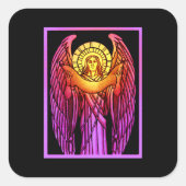 ステンドグラス天使ステッカー スクエアシール (正面)