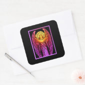 ステンドグラス天使ステッカー スクエアシール (封筒)