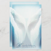 ステンドグラス天使モノグラム文房具 便箋 (正面/裏面)