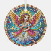 ステンドグラス天使 ガラスオーナメント (正面)