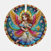 ステンドグラス天使 ガラスオーナメント (裏面)