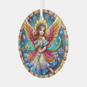 ステンドグラス天使 ガラスオーナメント (正面左)